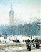Childe Hassam Snowstorm, Madison Square France oil painting artist